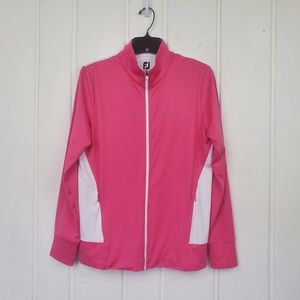 Footjoy Medium Hotpink White Full Zip Long Sleeve Performance Light Golf Jacket